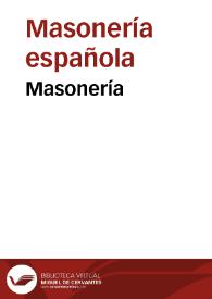 Masonería | Biblioteca Virtual Miguel de Cervantes