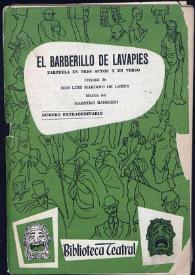 Portada de la obra "El Barberillo de Lavapiés" | Biblioteca Virtual Miguel de Cervantes