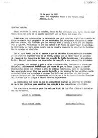 Carta de los representantes de la Junta Española de Liberación a Alejandro Otero y Carlos Esplá. San Francisco, 16 de mayo de 1945 | Biblioteca Virtual Miguel de Cervantes