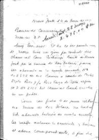 Carta de Carlos Esplá al Banco de Comercio de México. Nueva York, 14 de junio de 1958; Notificación de Carlos Esplá a Rosita | Biblioteca Virtual Miguel de Cervantes