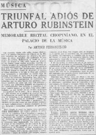 Triunfal adiós de Arturo (Arthur) Rubinstein | Biblioteca Virtual Miguel de Cervantes
