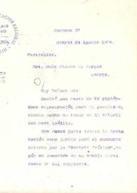 Carta de Rubén Darío a Carmen de Burgos. Madrid, 24 de agosto de 1908 | Biblioteca Virtual Miguel de Cervantes