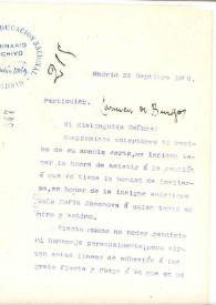 Carta de Rubén Darío a Carmen de Burgos. Madrid, 25 de septiembre de 1908 | Biblioteca Virtual Miguel de Cervantes