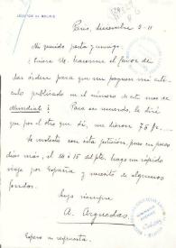 Carta de Arguedas, Alcides | Biblioteca Virtual Miguel de Cervantes