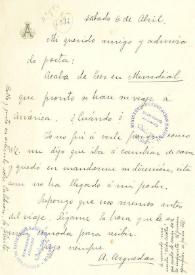 Carta de Arguedas, Alcides | Biblioteca Virtual Miguel de Cervantes
