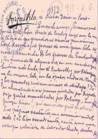 Tarjeta con carta manuscrita | Biblioteca Virtual Miguel de Cervantes