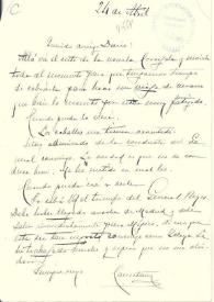 Carta de Cavestany, Genaro | Biblioteca Virtual Miguel de Cervantes