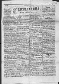 Noticia de prensa en el periódico Euscalduna sobre la Torre de Echevarria, en Artecalle, Bilbao (2ª parte) | Biblioteca Virtual Miguel de Cervantes