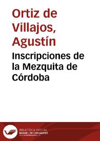 Inscripciones de la Mezquita de Córdoba | Biblioteca Virtual Miguel de Cervantes
