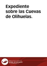 Expediente sobre las Cuevas de Olihuelas. | Biblioteca Virtual Miguel de Cervantes