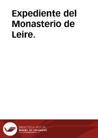 Expediente del Monasterio de Leire. | Biblioteca Virtual Miguel de Cervantes