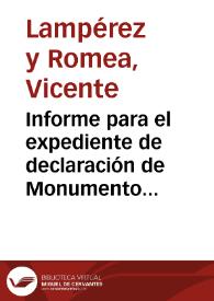 Informe para el expediente de declaración de Monumento Nacional a favor de la Iglesia de Santa Comba de Bande. | Biblioteca Virtual Miguel de Cervantes