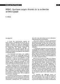 Reims. Quelques acquis récents de la recherche archéologique / R. Neiss | Biblioteca Virtual Miguel de Cervantes
