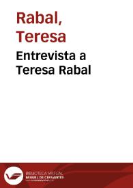 Entrevista a Teresa Rabal Balaguer | Biblioteca Virtual Miguel de Cervantes