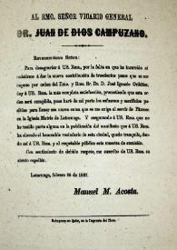 Al Rmo. Señor Vicario General Dr. Juan de Dios Campuzano. Latacunga, 25 febrero de 1887 | Biblioteca Virtual Miguel de Cervantes