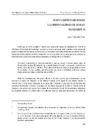 Nueva hipótesis sobre la personalidad de Baray de Reminyo / Luis F. Bernabé Pons | Biblioteca Virtual Miguel de Cervantes