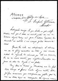 Más información sobre Carta de José Enrique Rodó a Rafael Altamira. Montevideo, 25 de octubre de 1906