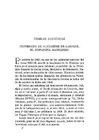 Centenario de Alexandre de Laborde, el hispanista magnánimo / Elías Tormo | Biblioteca Virtual Miguel de Cervantes