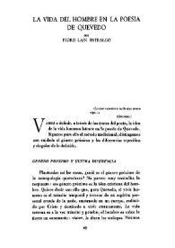 La vida del hombre en la poesía de Quevedo / por Pedro Laín Entralgo | Biblioteca Virtual Miguel de Cervantes
