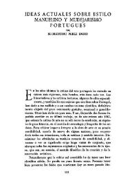 Ideas actuales sobre estilo manuelino y mudejarismo portugués / por Florentino Pérez Embid | Biblioteca Virtual Miguel de Cervantes