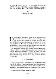 Forma poética y cosmovisión en la obra de Vicente Aleixandre / por Eugenio de Nora | Biblioteca Virtual Miguel de Cervantes