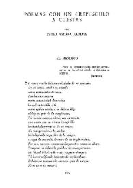  Poemas con un crepúsculo a cuestas / por Pablo Antonio Cuadra | Biblioteca Virtual Miguel de Cervantes