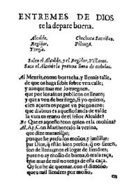 Entremes de Dios te la depare buena / [de D. Iuan Velez] | Biblioteca Virtual Miguel de Cervantes