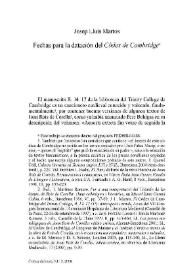 Fechas para la datación del Còdex de Cambridge / Josep Lluís Martos | Biblioteca Virtual Miguel de Cervantes
