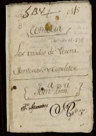 Los vandos de Verona. Montescos, y Capeletes : Comedia / [De Dn. Franco. de Roxas] | Biblioteca Virtual Miguel de Cervantes
