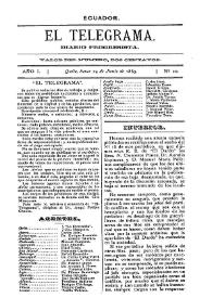 El Telegrama : diario progresista. Año I, núm. 20, lunes 24 de junio de 1889 | Biblioteca Virtual Miguel de Cervantes