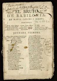 Comedia, El bruto de Babilonia / de Matos, Cancer y Moreto | Biblioteca Virtual Miguel de Cervantes