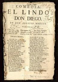 Comedia. El lindo Don Diego / de don Agustín Moreto | Biblioteca Virtual Miguel de Cervantes