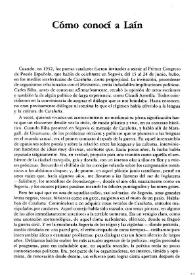 Cómo conocí a Laín / Marià Manent | Biblioteca Virtual Miguel de Cervantes