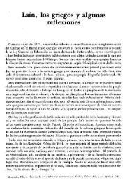 Laín, los griegos y algunas reflexiones / Francisco R. Adrados | Biblioteca Virtual Miguel de Cervantes