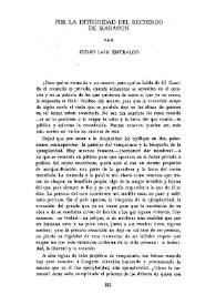 Por la integridad del recuerdo de Marañón / Pedro Laín Entralgo | Biblioteca Virtual Miguel de Cervantes