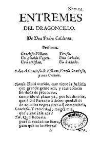 Entremes Del dragoncillo / De Don Pedro Calderon | Biblioteca Virtual Miguel de Cervantes