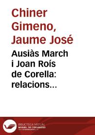 Ausiàs March i Joan Roís de Corella: relacions familiars / Jaume José Chiner Gimeno | Biblioteca Virtual Miguel de Cervantes