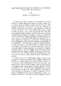 Reflexiones sobre lo puro y la pureza a la luz de Platón / por Pedro Laín Entralgo | Biblioteca Virtual Miguel de Cervantes