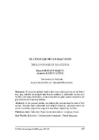 El lenguaje de los balcones = The Language of Balconies / Ricard Morant Marco, Arantxa Martínez López | Biblioteca Virtual Miguel de Cervantes