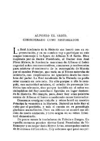 Alfonso el Sabio, considerado como historiador / Antonio Ballesteros | Biblioteca Virtual Miguel de Cervantes