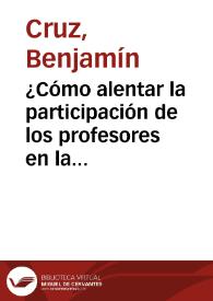 ¿Cómo alentar la participación de los profesores en la evaluación? | Biblioteca Virtual Miguel de Cervantes