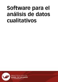 Software para el análisis de datos cualitativos | Biblioteca Virtual Miguel de Cervantes