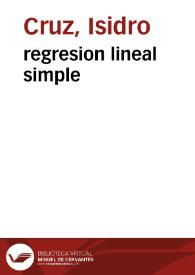 regresion lineal simple | Biblioteca Virtual Miguel de Cervantes