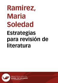 Estrategias para revisión de literatura | Biblioteca Virtual Miguel de Cervantes