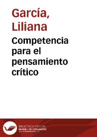Competencia para el pensamiento crítico | Biblioteca Virtual Miguel de Cervantes