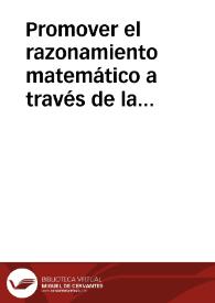 Promover el razonamiento matemático a través de la solución de ecuaciones sencillas | Biblioteca Virtual Miguel de Cervantes
