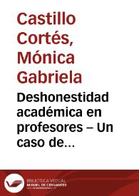 Deshonestidad académica en profesores – Un caso de tecnología educativa | Biblioteca Virtual Miguel de Cervantes