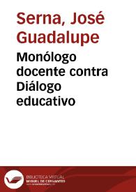 Monólogo docente contra Diálogo educativo | Biblioteca Virtual Miguel de Cervantes