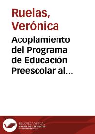 Acoplamiento del Programa de Educación Preescolar al sistema tradicionalista de una escuela particular | Biblioteca Virtual Miguel de Cervantes