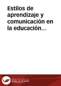 Estilos de aprendizaje y comunicación en la educación a distancia. | Biblioteca Virtual Miguel de Cervantes